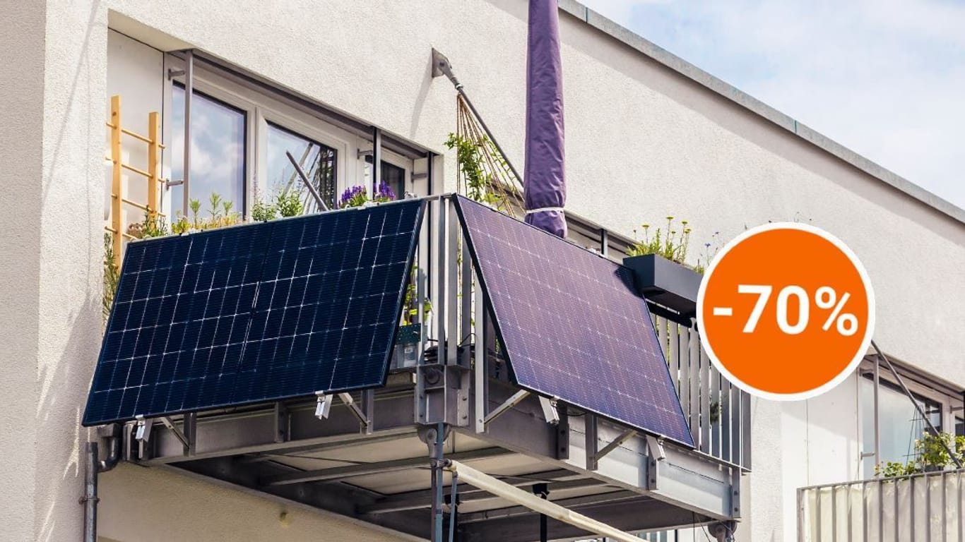 Zu Hause Solarstrom nutzen: Bei Otto ist ein Balkonkraftwerk mit rund 70 Prozent Rabatt im Angebot (Symbolbild).