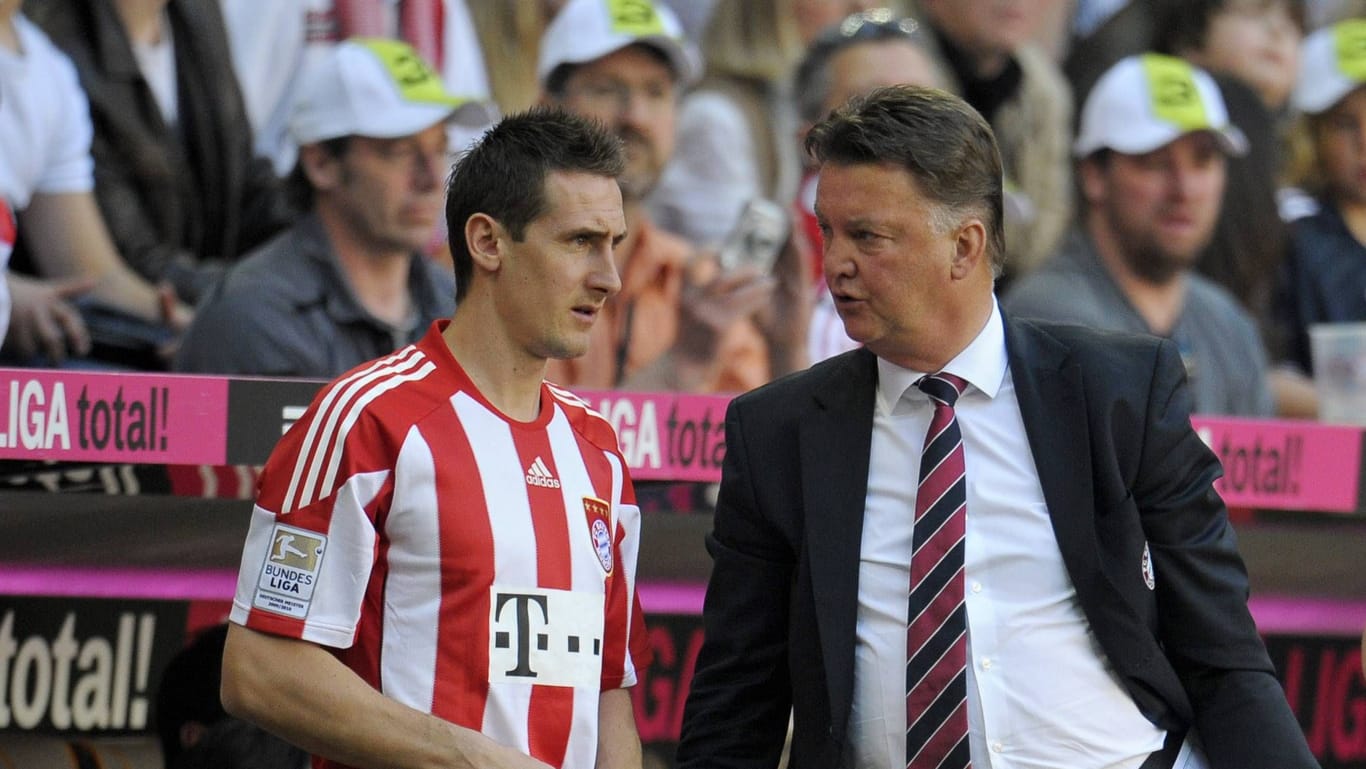 Kein gutes Match: Miroslav Klose (l.) und Louis van Gaal.