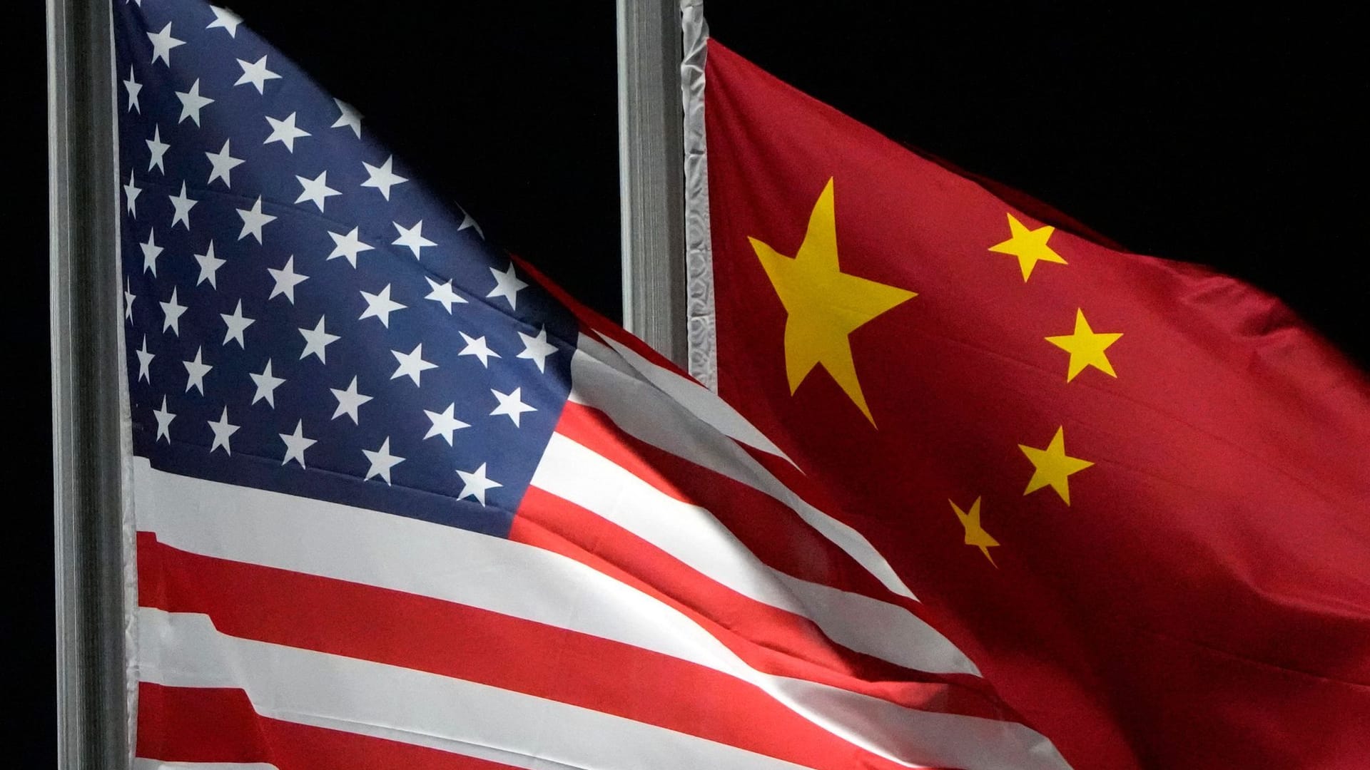 US und chinesische Flagge US und chinesische Flagge