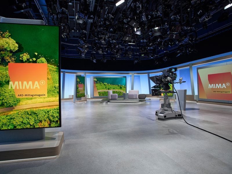 Das neue TV-Studio auf dem Gelände des MDR für die Sendung "Mittagsmagazin".