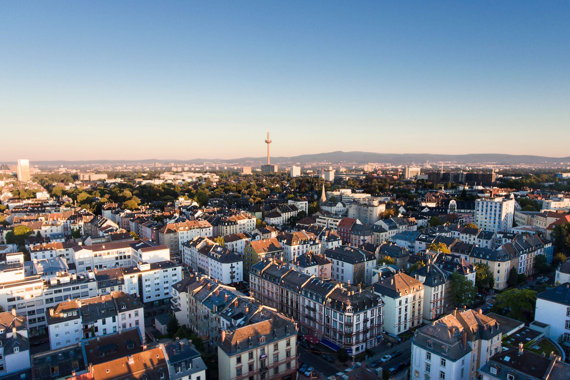 Frankfurt am Main von oben mit Blick über Nordend Frankfurt am Main von oben mit Blick über Nordend