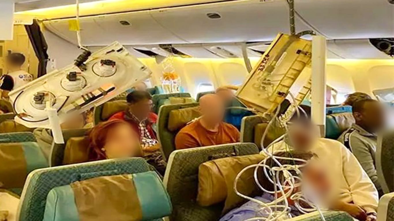 Das Innere des Flugzeugs: Wegen Turbulenzen starb ein Passagier auf der Strecke von London nach Singapur.