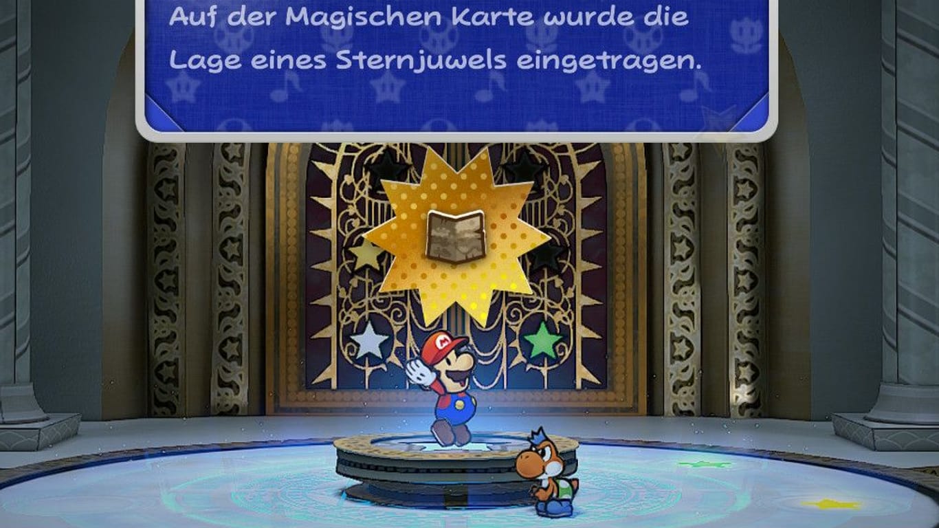 Bei jedem Juwelen-Fund wird Marios magische Karte der Spielwelt erweitert.