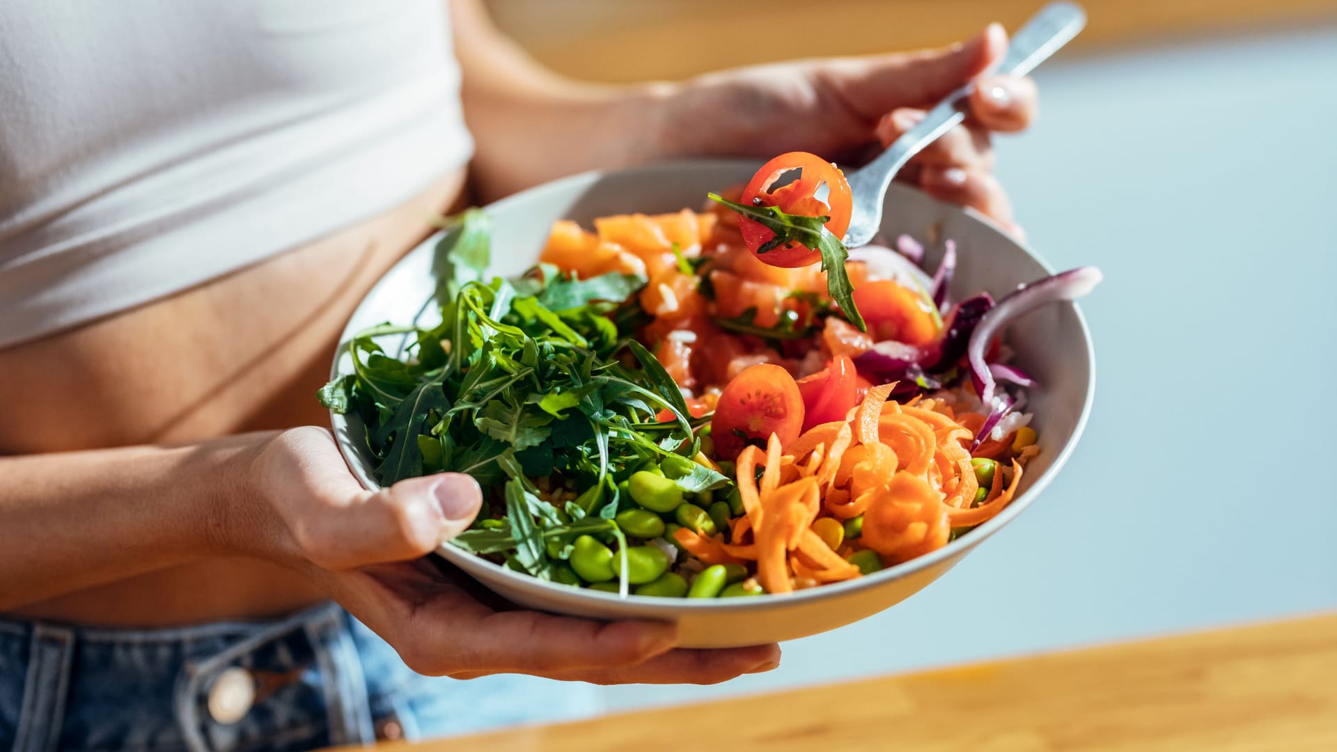 Gesunde Ernährung: Essen Sie mindestens drei Portionen Gemüse am Tag.