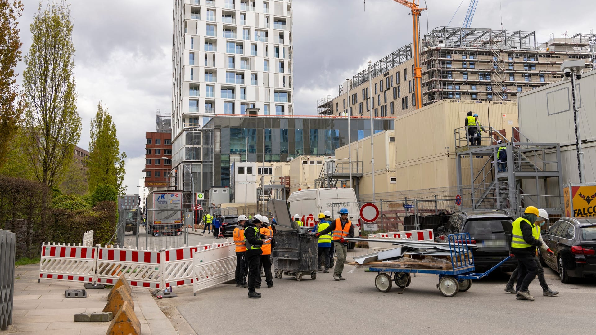 Die Westfield-Baustelle in der Hafencity: Laut einem Bericht wird von hier fast jede Woche der Notruf gewählt.