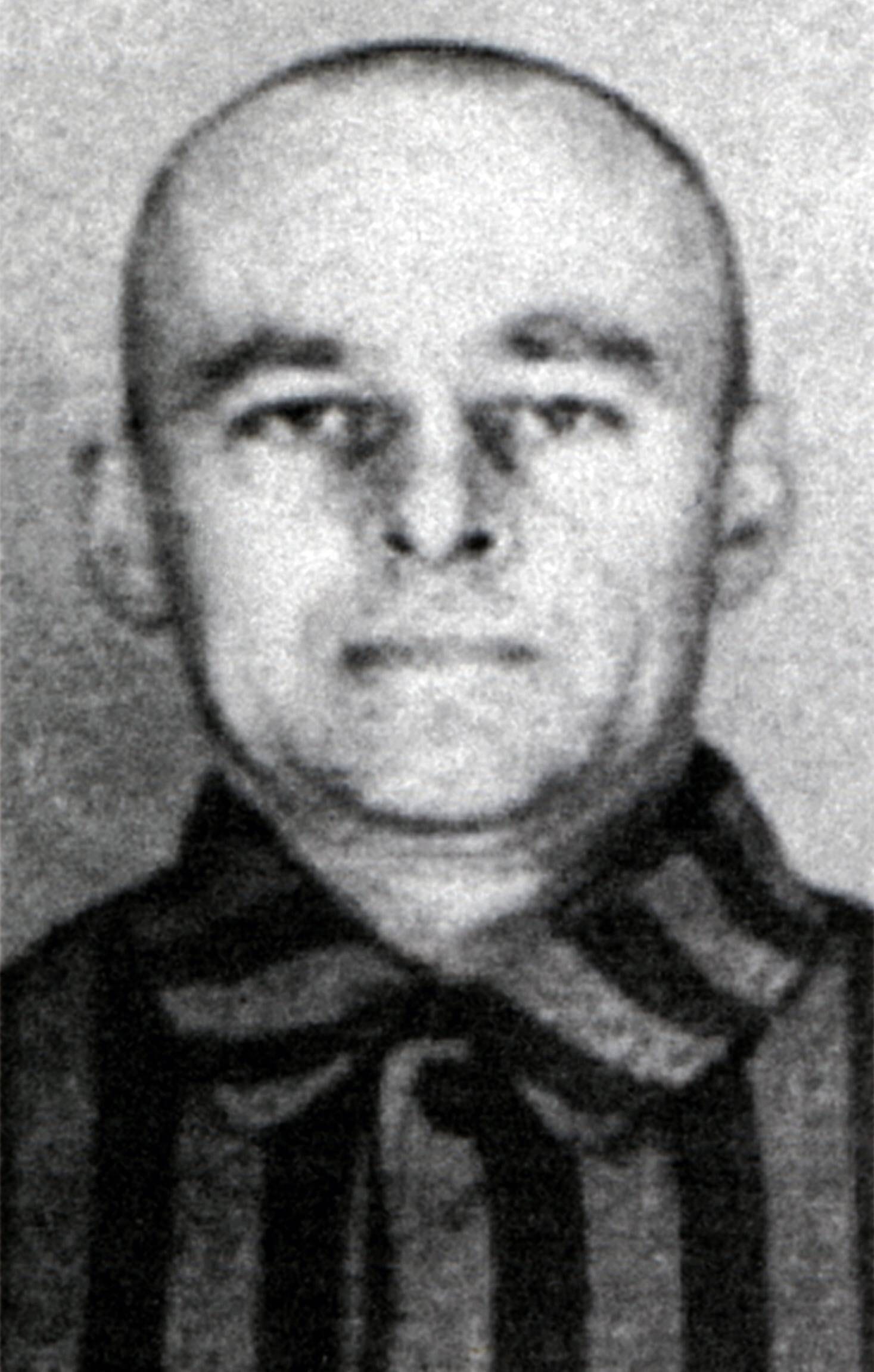 Witold Pilecki auf seinem Gefangenenbild in Auschwitz.