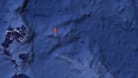 Google Maps zeigt nur einen grauen Fleck an der Stelle, wo die Insel sich befinden soll.