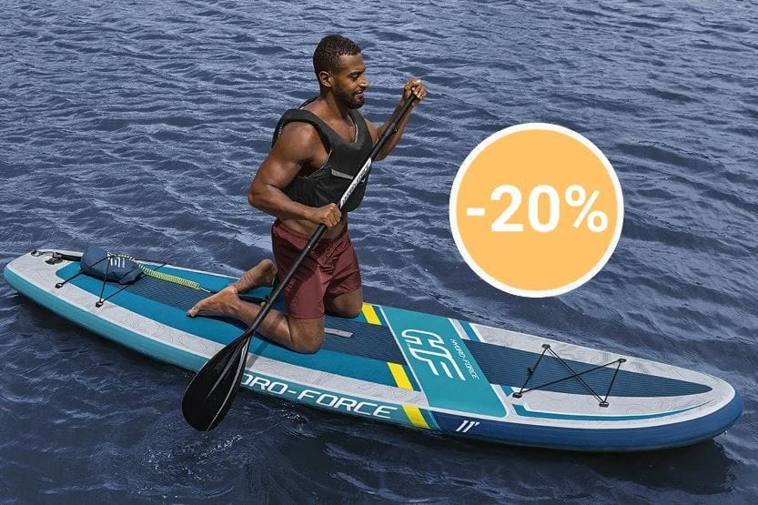 Jetzt bei Lidl: Schnappen Sie sich ein SUP-Board für Ihren Sommerausflug zum Sparpreis.