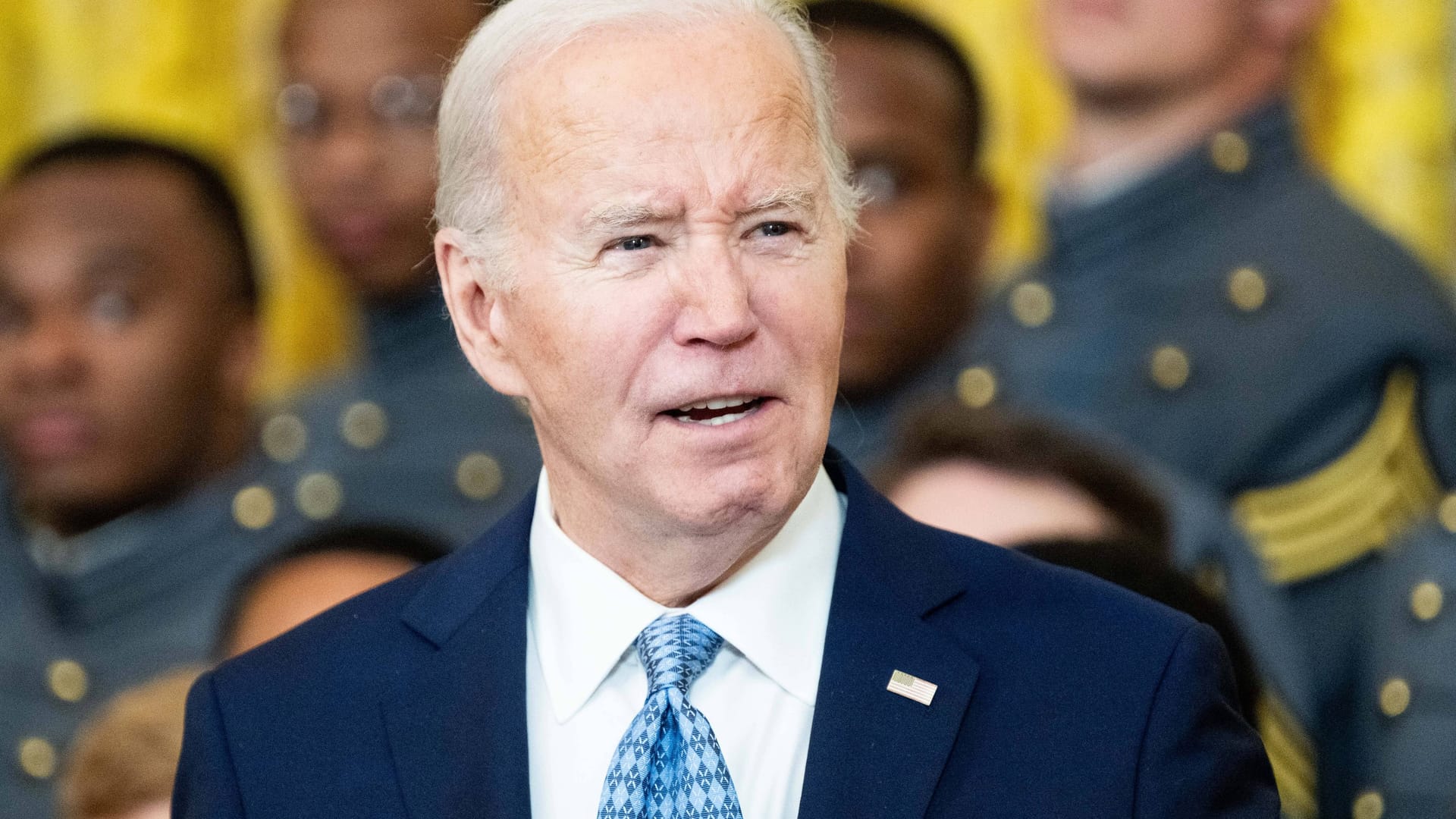 US-Präsident Joe Biden bei einem Empfang von Veteranen im Weißen Haus Anfang Mai 2024.