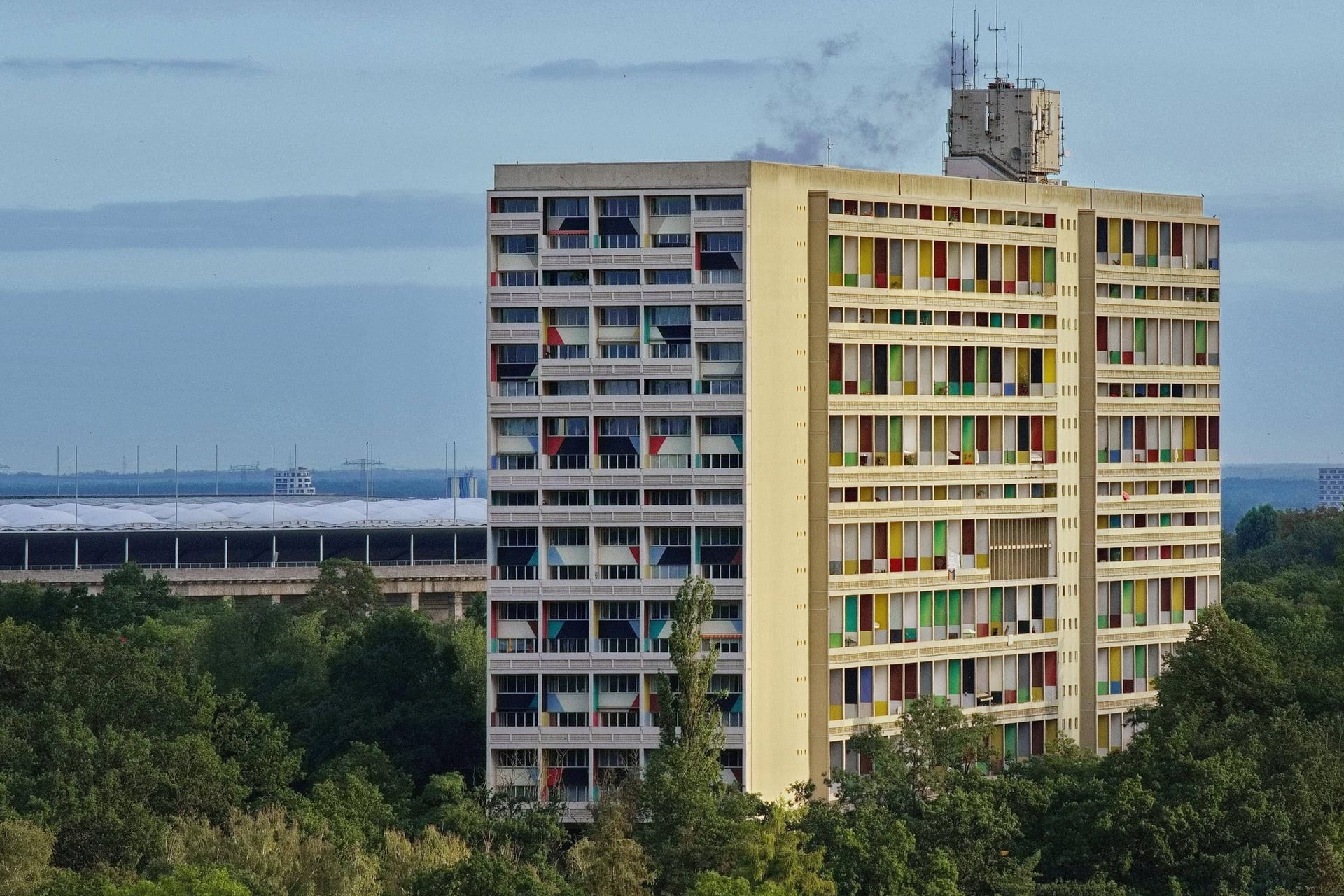 Das unter Denkmalschutz stehende Corbusierhaus in Berlin: Es war Teil der Internationalen Bauausstellung 1957.