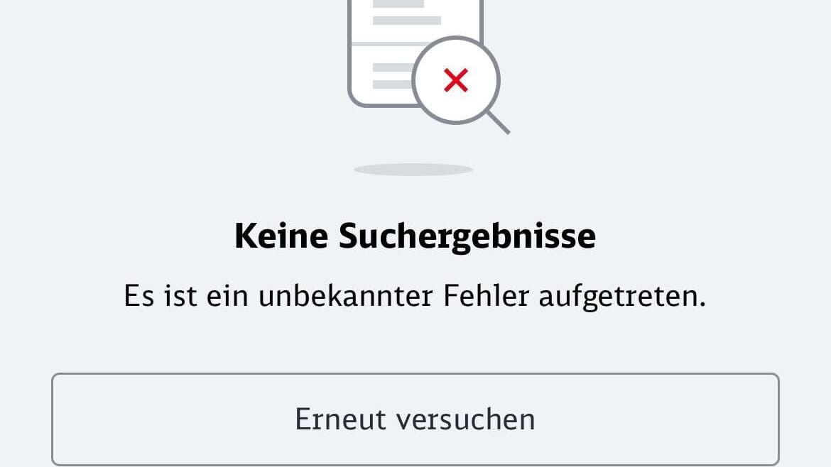 Kein Anschluss unter dieser Nummer: Technische Störung bei DB Navigator.