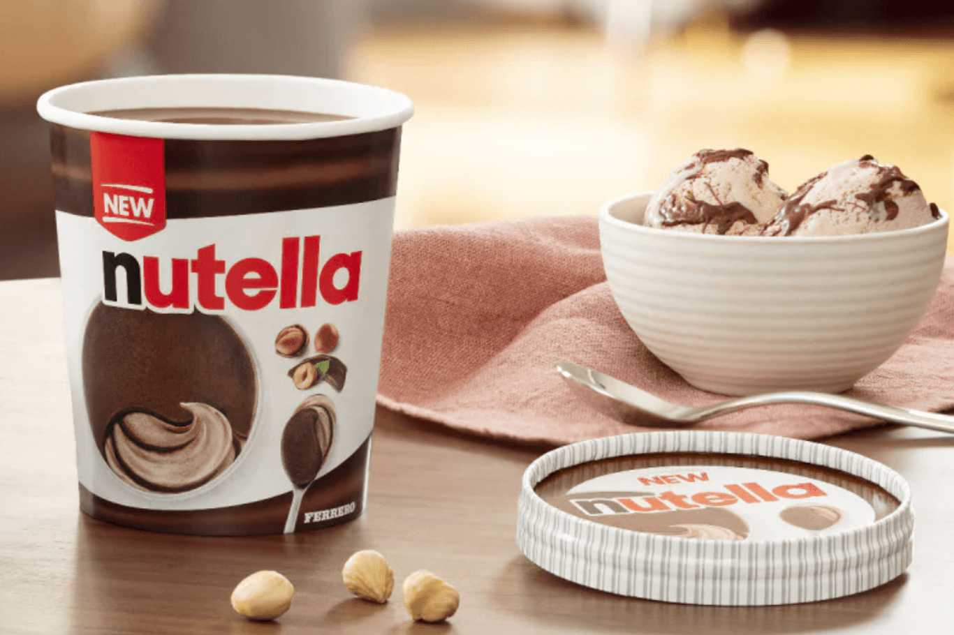 Nutella-Eis: Auf der spanischen Nutella-Website wirbt Ferrero bereits dafür.
