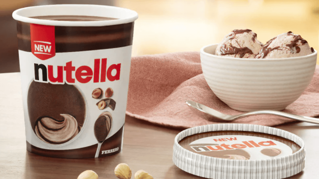 Nutella-Eis: Auf der spanischen Nutella-Website wirbt Ferrero bereits dafür.