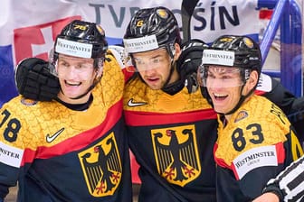 Deutschland jubelt: Gegen Lettland gab es einen deutlichen Sieg für die deutsche Eishockey-Nationalmannschaft.