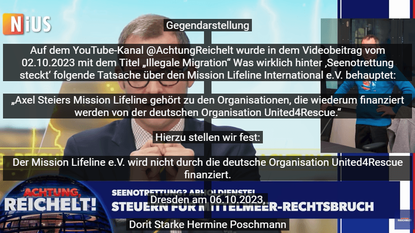 Überblendung: Zur Entscheidung, dass Zwangsgeld verhängt wird, war das Video mit Text über dem Bild ergänzt worden. Dem Gericht zufolge reicht das aber für die Gegendarstellung nicht.