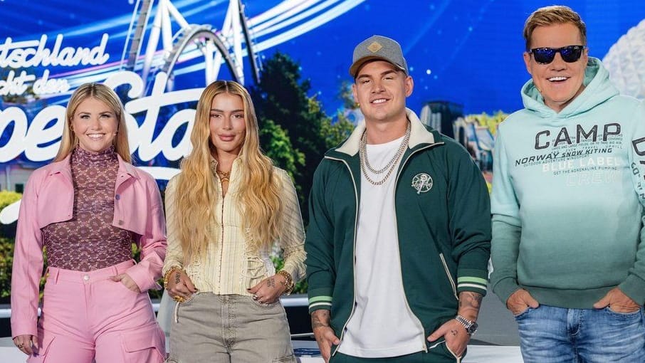 Beatrice Egli, Loredana, Pietro Lombardi und Dieter Bohlen: Die Jury der 21. Staffel von "Deutschland sucht den Superstar" am ersten Drehtag im Europa-Park.