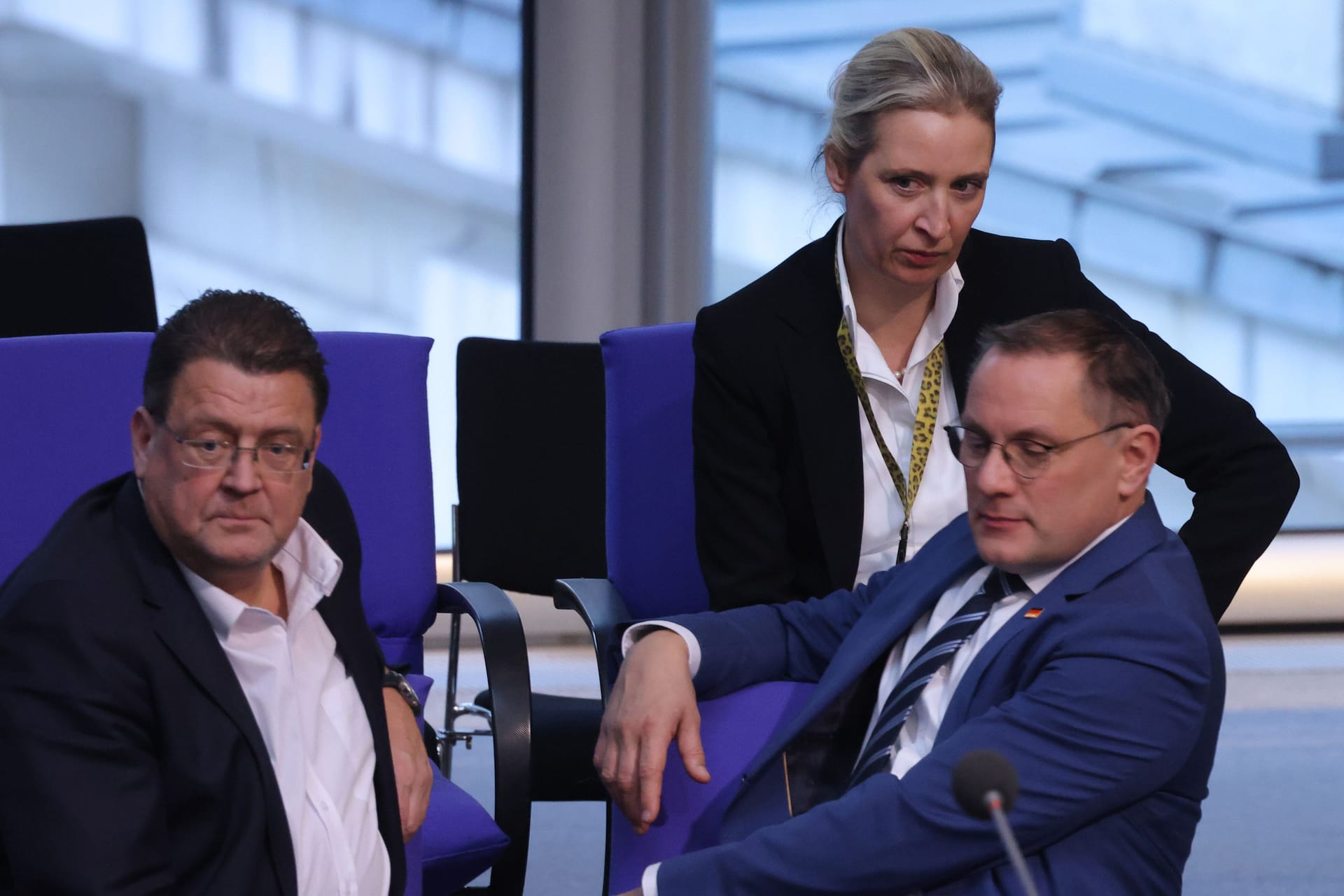 AfD-Politiker Stephan Brandner, Alice Weidel und Tino Chrupalla (Archivbild): Ein "gäriger Haufen"?