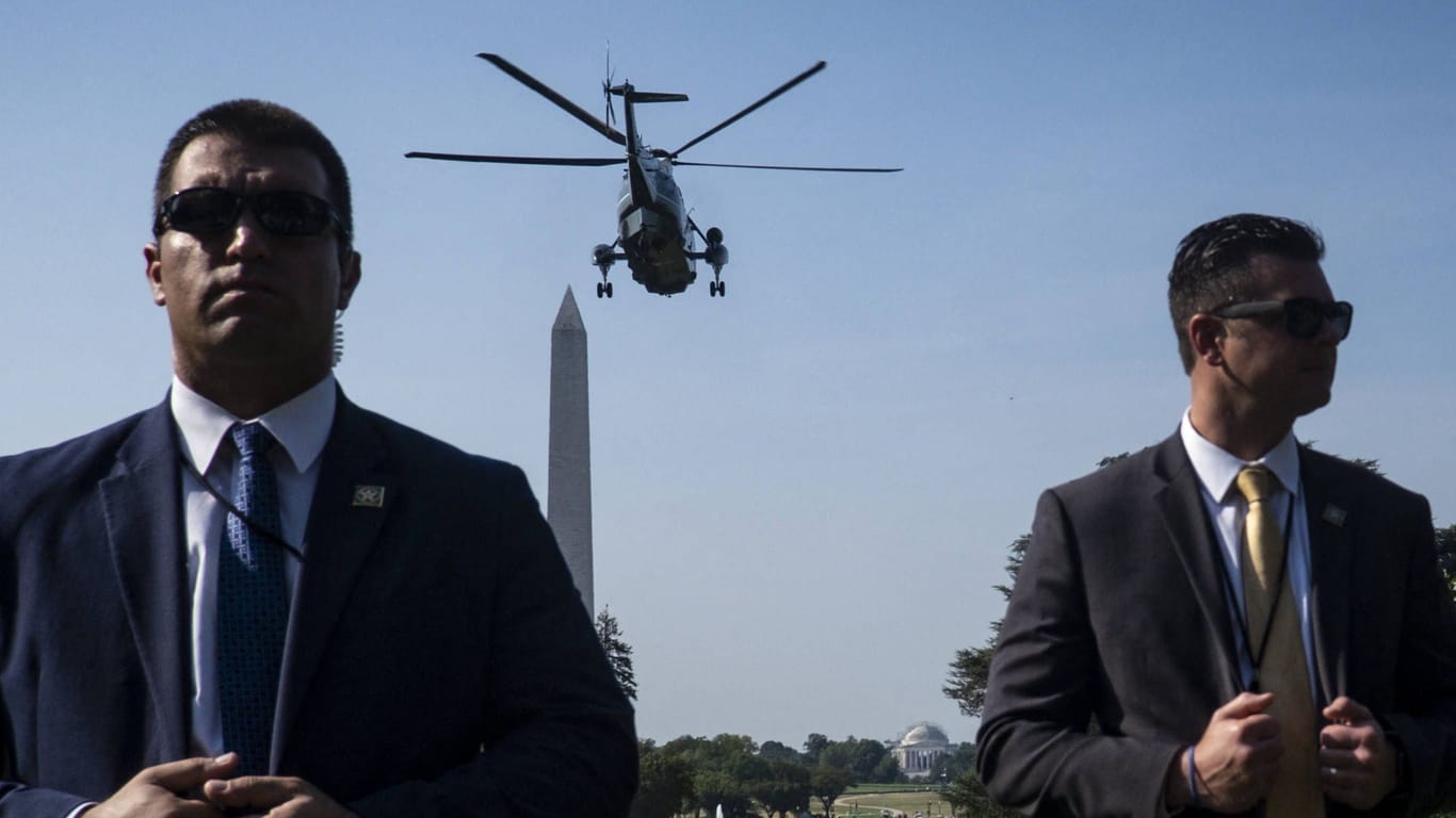 Helikopterflug während Trumps Zeit als Präsident (Archivbild): Agenten des Secret Services beschützen ihn während und nach seiner Amtszeit.