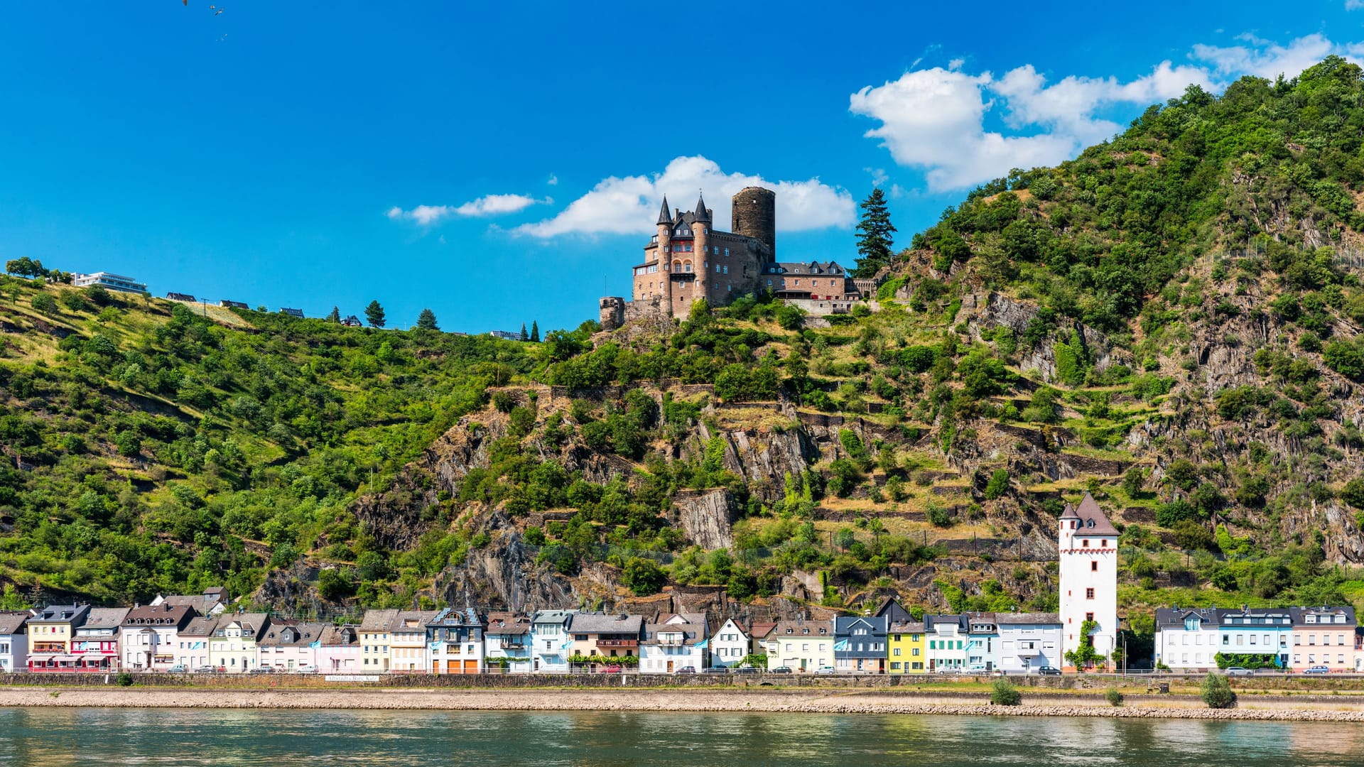 Bacharach panoramic view. Bacharach is a small town in Rhine valley in Rhineland-Palatinate, Germany. Bacharach is a small town in Rhine valley in Rhineland-Palatinate, Germany