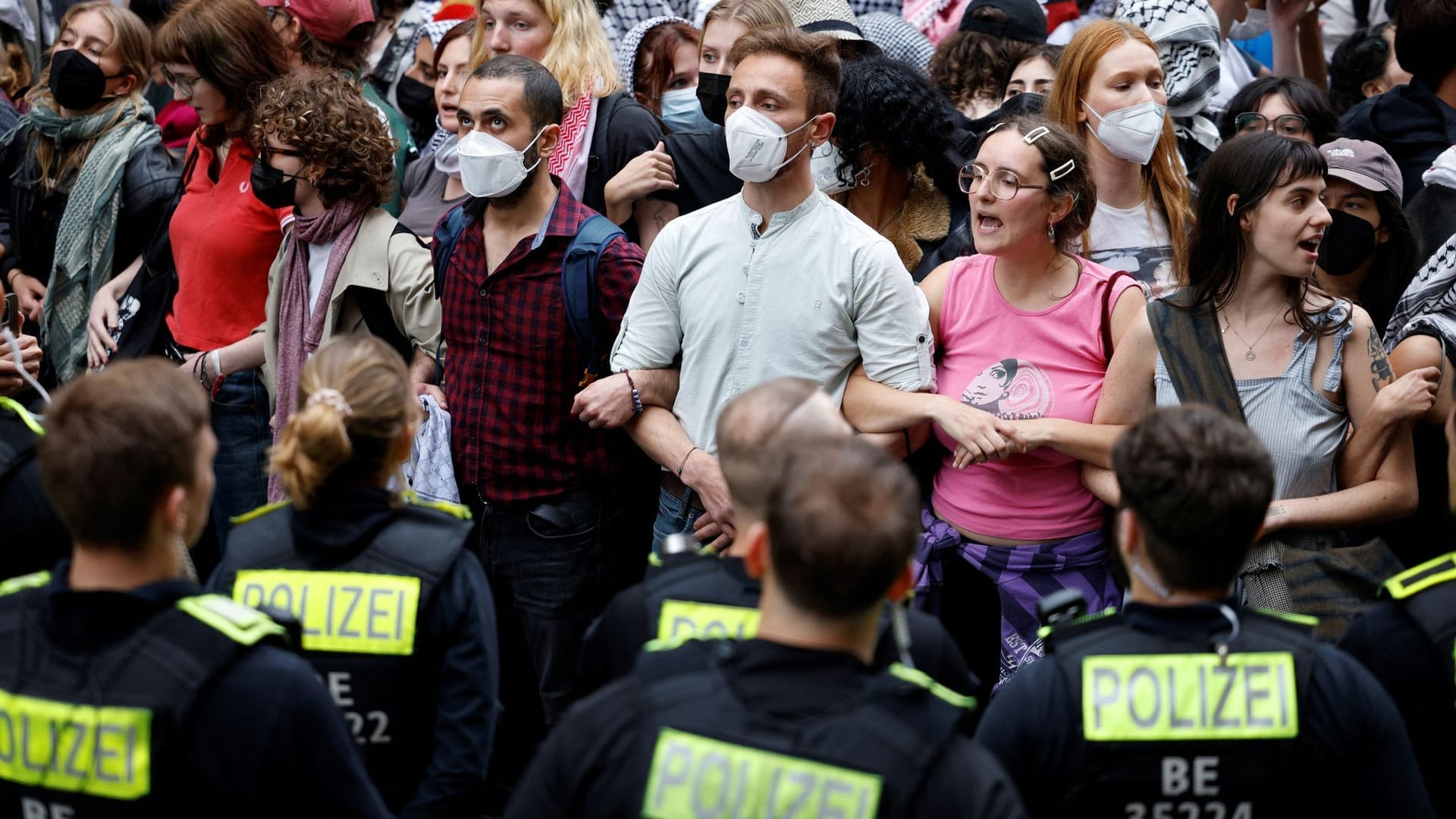 Propalästinensische Demonstration an der Humboldt-Universität: Politiker der CDU-Fraktion lehnen den Dialog ab.