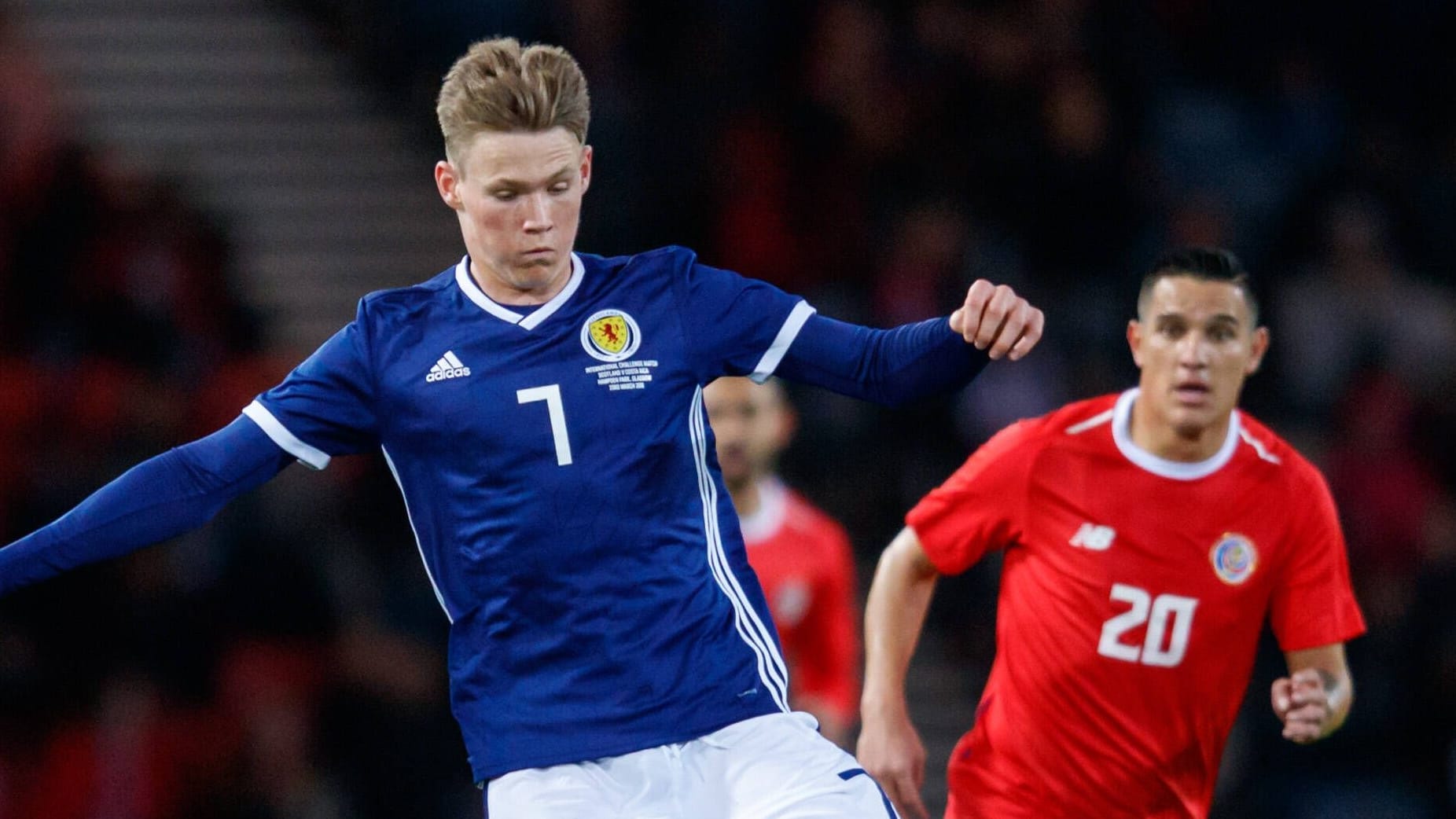 Der erste Einsatz: Scott McTominay bei seinem Schottland-Debüt gegen Costa Rica im März 2018.