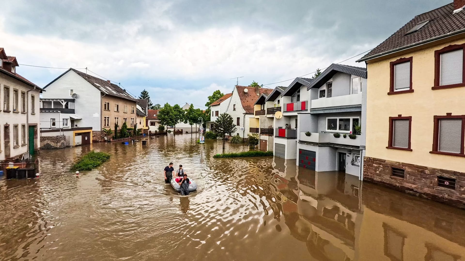 Hochwasser im Saarland - Kleinblittersdorf Hochwasser im Saarland - Kleinblittersdorf