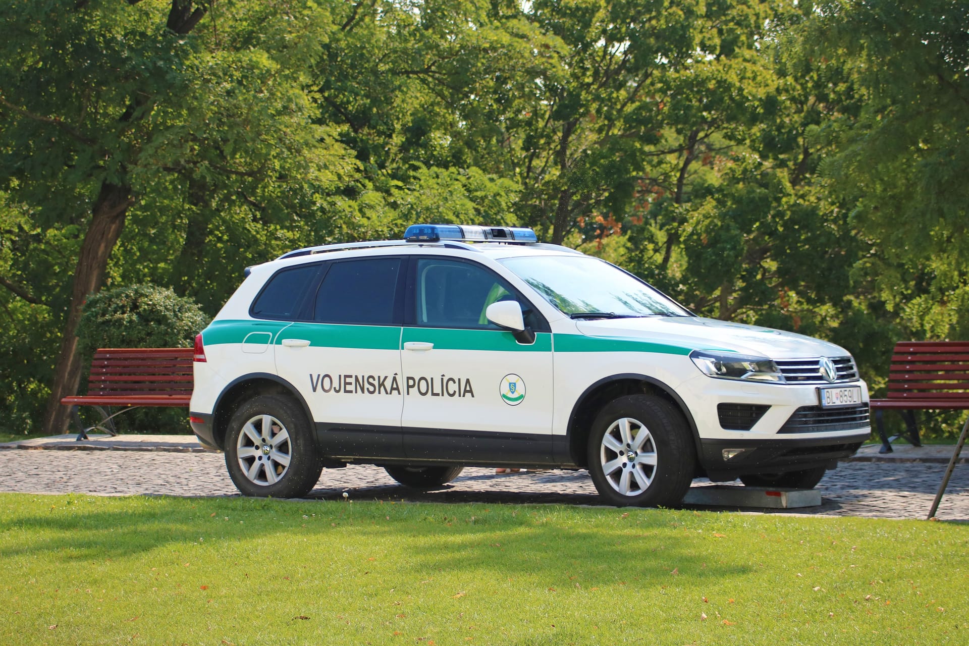 Bratislava, Slovakia - September 1, 2019: Presentation of Slovak special forces during Constitution Day. Car