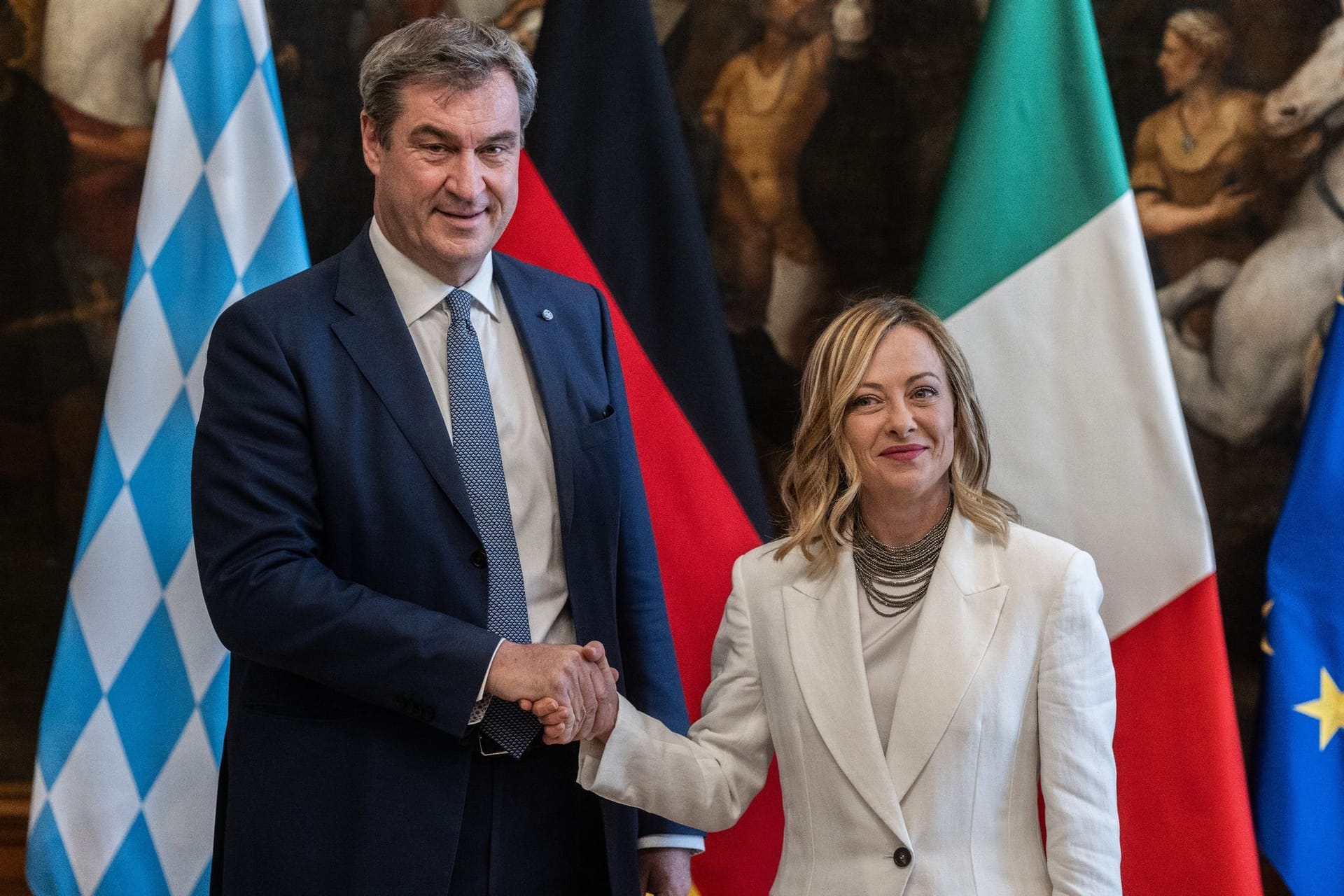 Markus Söder und Giorgia Meloni