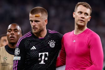 Gezeichnet von einem dramatischen Spiel: Bayerns Eric Dier und Manuel Neuer nach der Partie in Madrid.