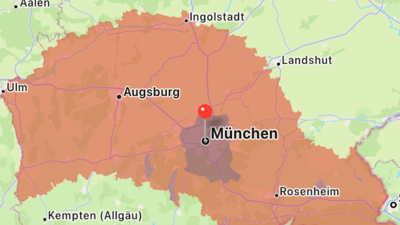 Meldung des Warnsystems Katwarn: Diese Meldungen wurde Nutzern in der Region München am Freitagmorgen ausgespielt.