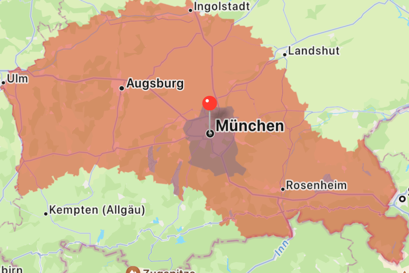 Meldung des Warnsystems Katwarn: Diese Meldung wurde Nutzern in der Region München am Freitagmorgen ausgespielt.