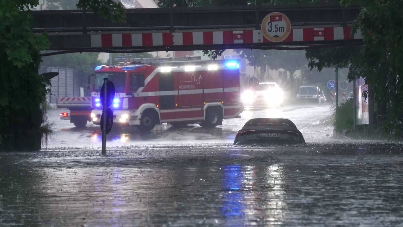 Überschwemmungen in Nürnberg in der vergangenen Woche (Archivfoto): Kommt es wieder dazu?