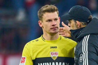 Alexander Nübel (l.) und Thomas Tuchel: Der Bayern-Trainer hat den Torwart gelobt.