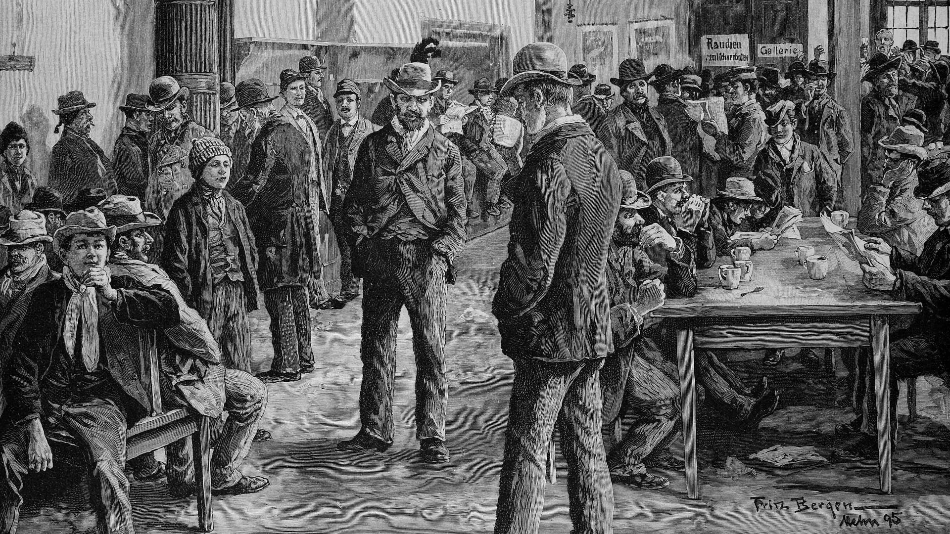 Wärmestube für Obdachlose: Reproduktion einer Originalvorlage aus dem 19. Jahrhundert.