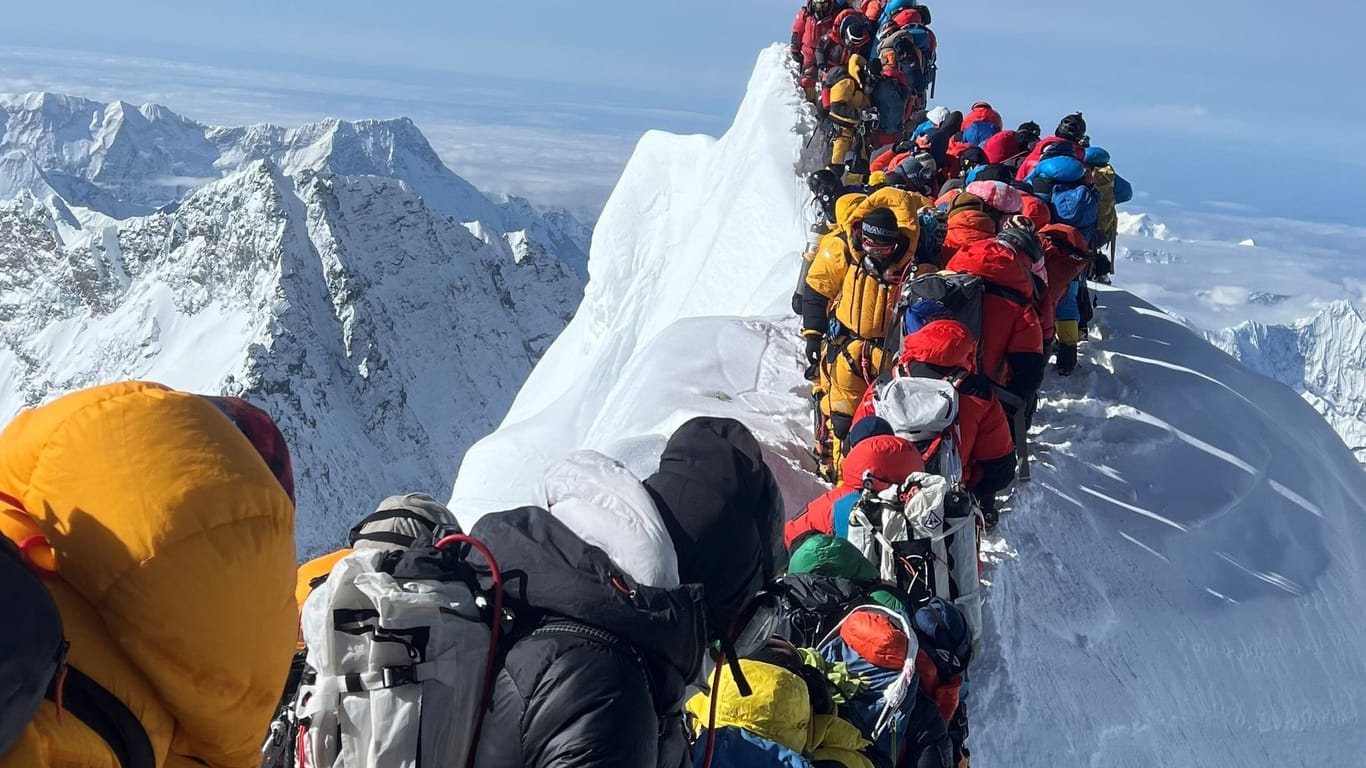 Stau auf dem Mount Everest