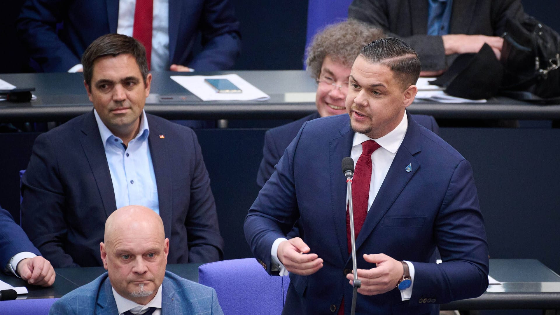 Hannes Gnauck bei einer Rede im Bundestag (Archivbild).