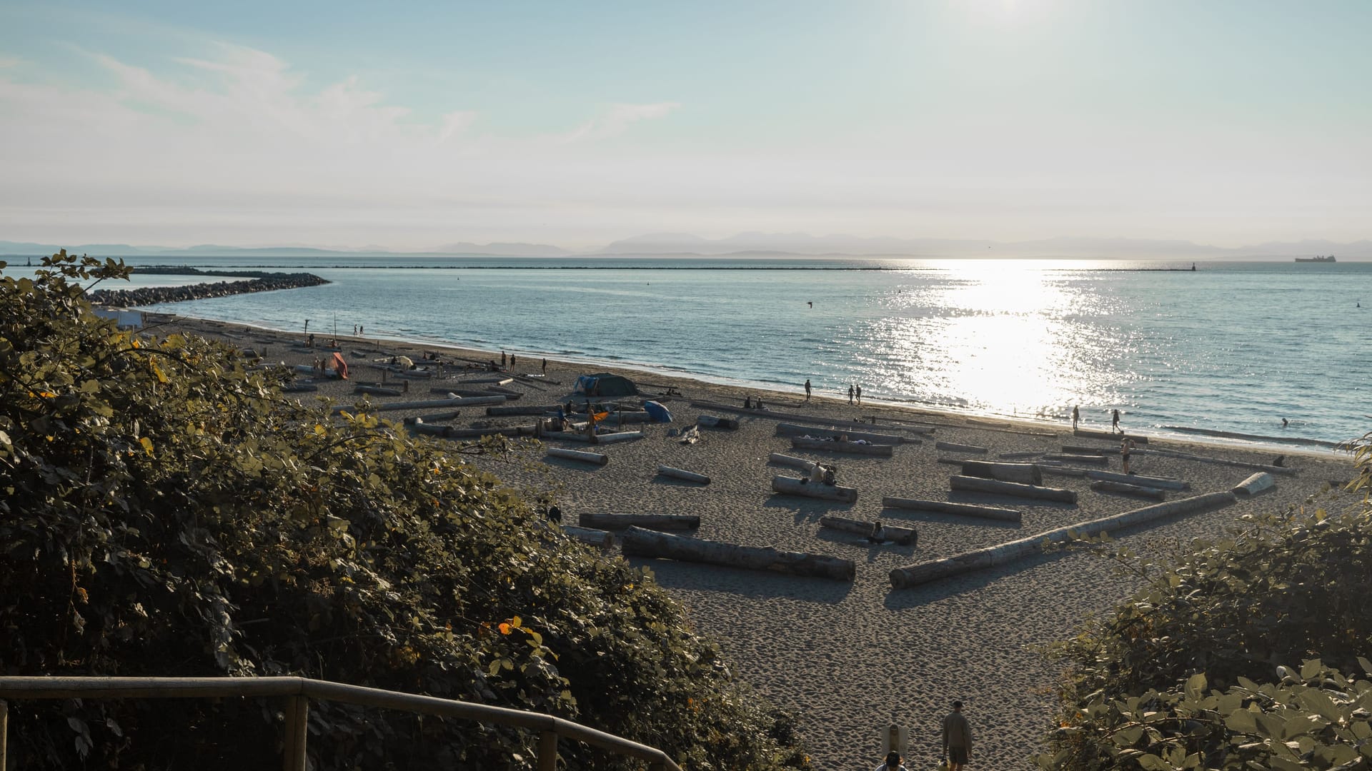 Stairs which leald to 7.8 km long Nudist Wreck beach, located in Vancouver, BC, Canada