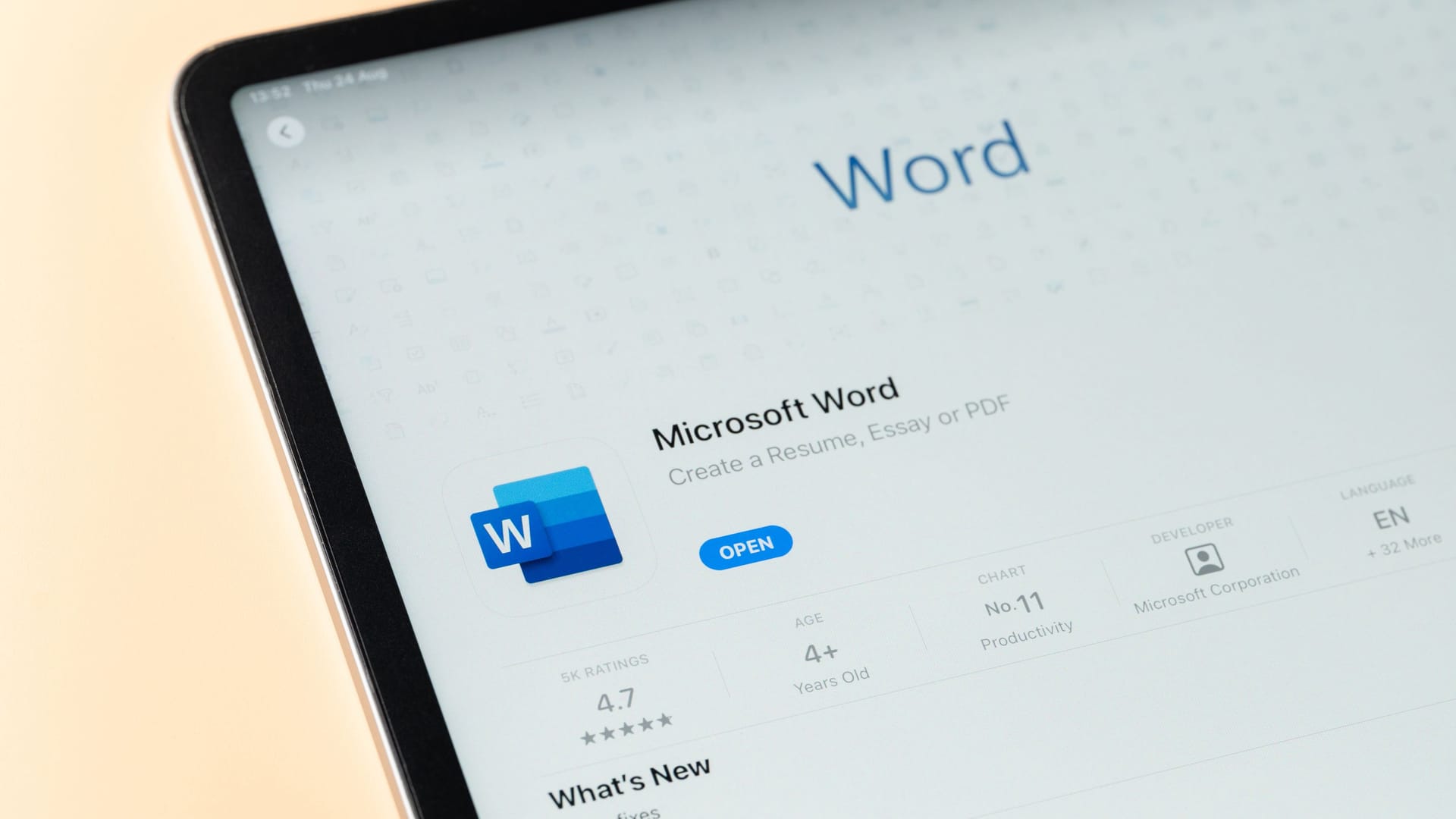 Microsoft word app in Apple store Microsoft word app in Apple store
