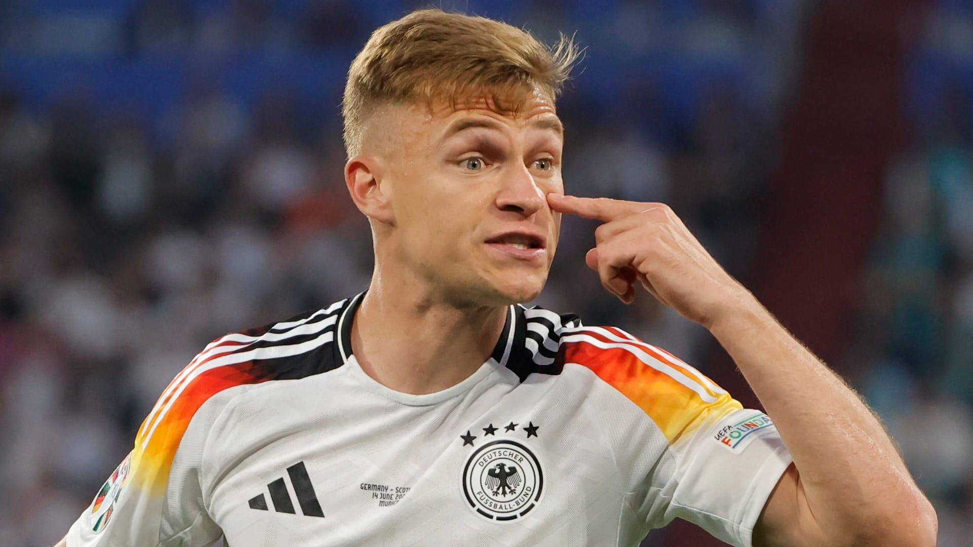 Voll fokussiert: Joshua Kimmich im EM-Eröffnungsspiel gegen Schottland.