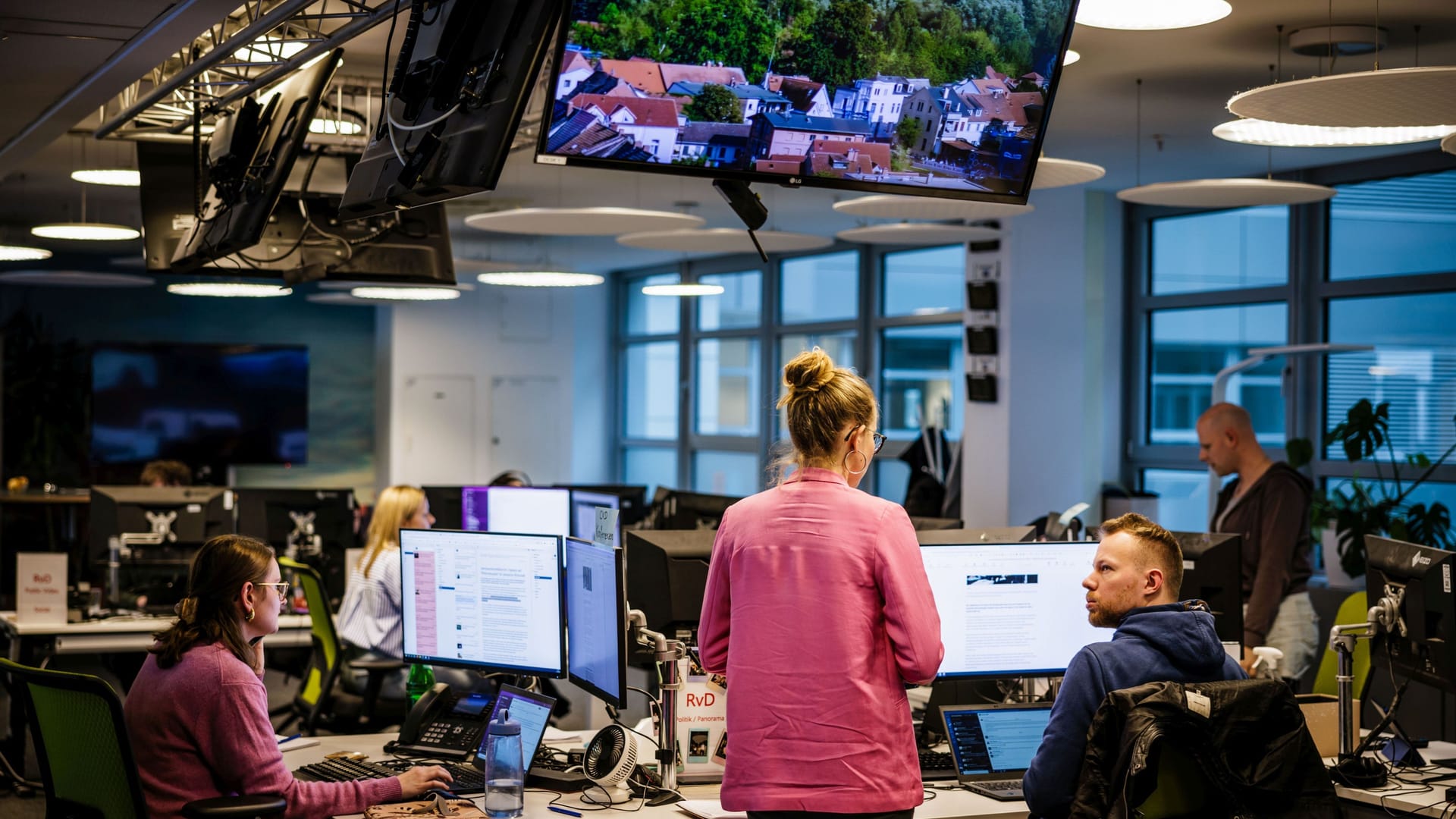 Newsroom von t-online in Berlin-Mitte.