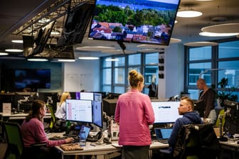 Newsroom von t-online in Berlin-Mitte.