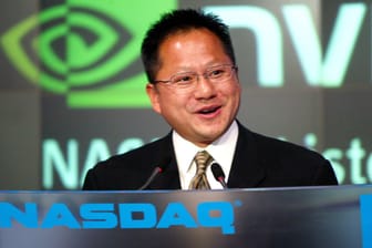 Jen-Hsun Huang (USA/CEO NVIDIA) anlässlich der Eröffnungsglocke an der NASDAQ in New York.