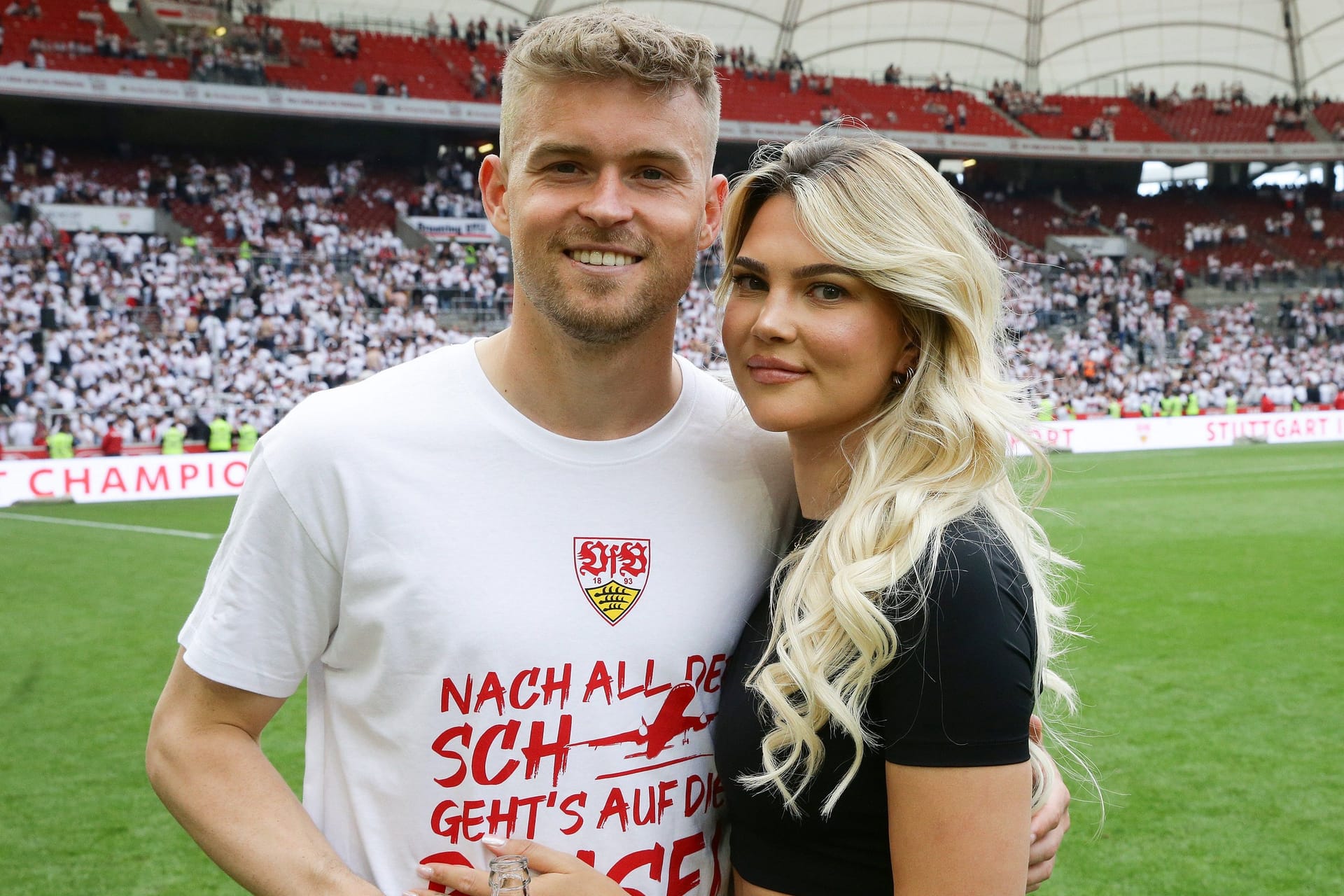 Maximilian Mittelstädt mit seiner Freundin Lea Prinz: Mit dem Wechsel zum VfB Stuttgart lernten sie sich kennen.