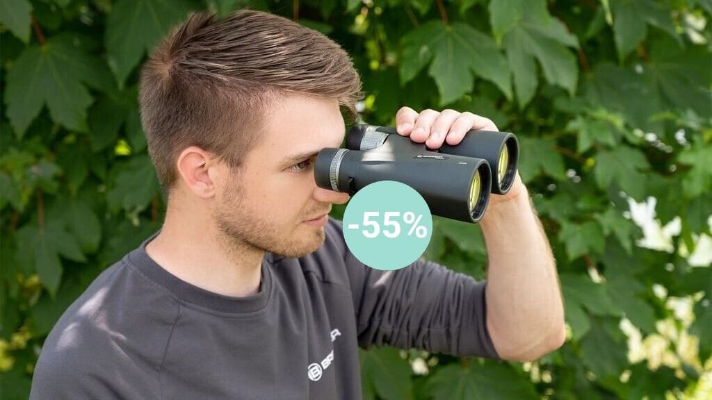 Das Fernglas Primax 8x56 von Bresser sichern Sie sich aktuell wieder zum Tiefpreis im Aldi-Angebot.