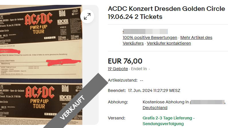 Wer bei eBay nach ACDC-Tickets in Dresden sucht, bekommt knapp 900 Auktionen angezeigt.