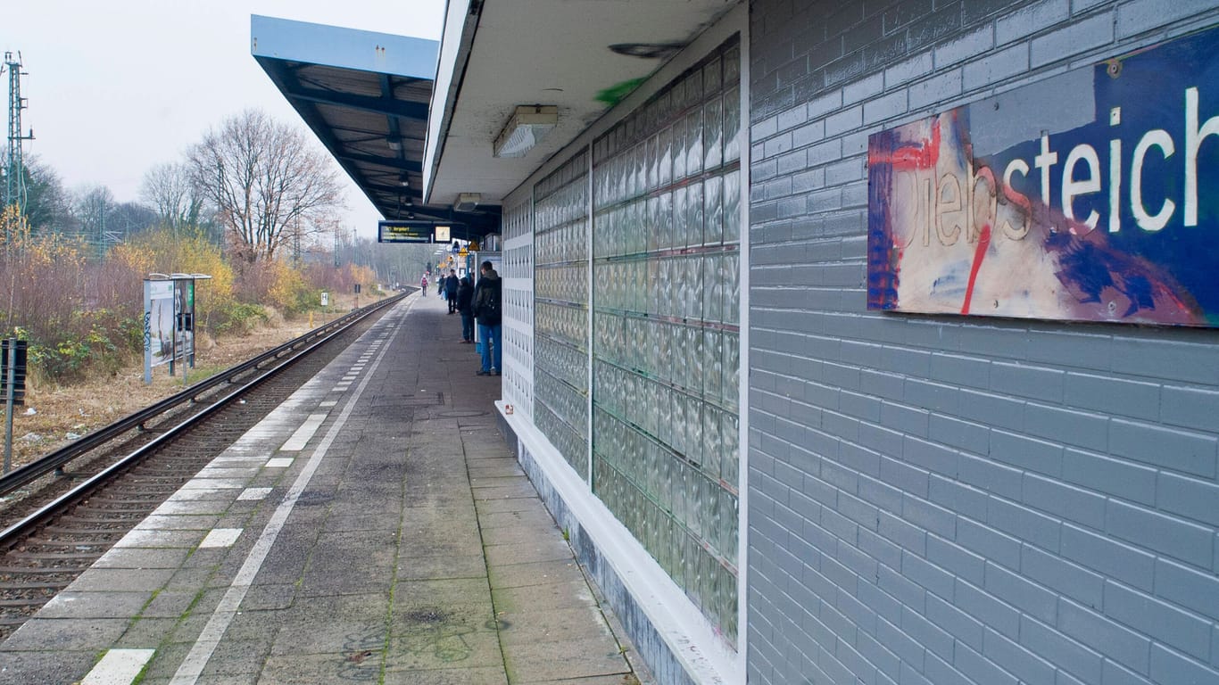 Menschen warten in Diebsteich auf eine S-Bahn (Archivbild): Der S-Bahnhof ist seit Oktober 2022 gesperrt.