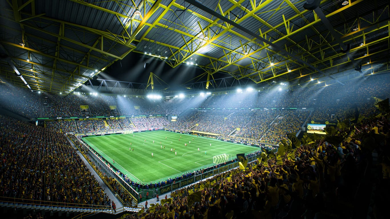 Der virtuelle Signal Iduna Park in Dortmund: Hier werden sechs EM-Spiele ausgetragen.