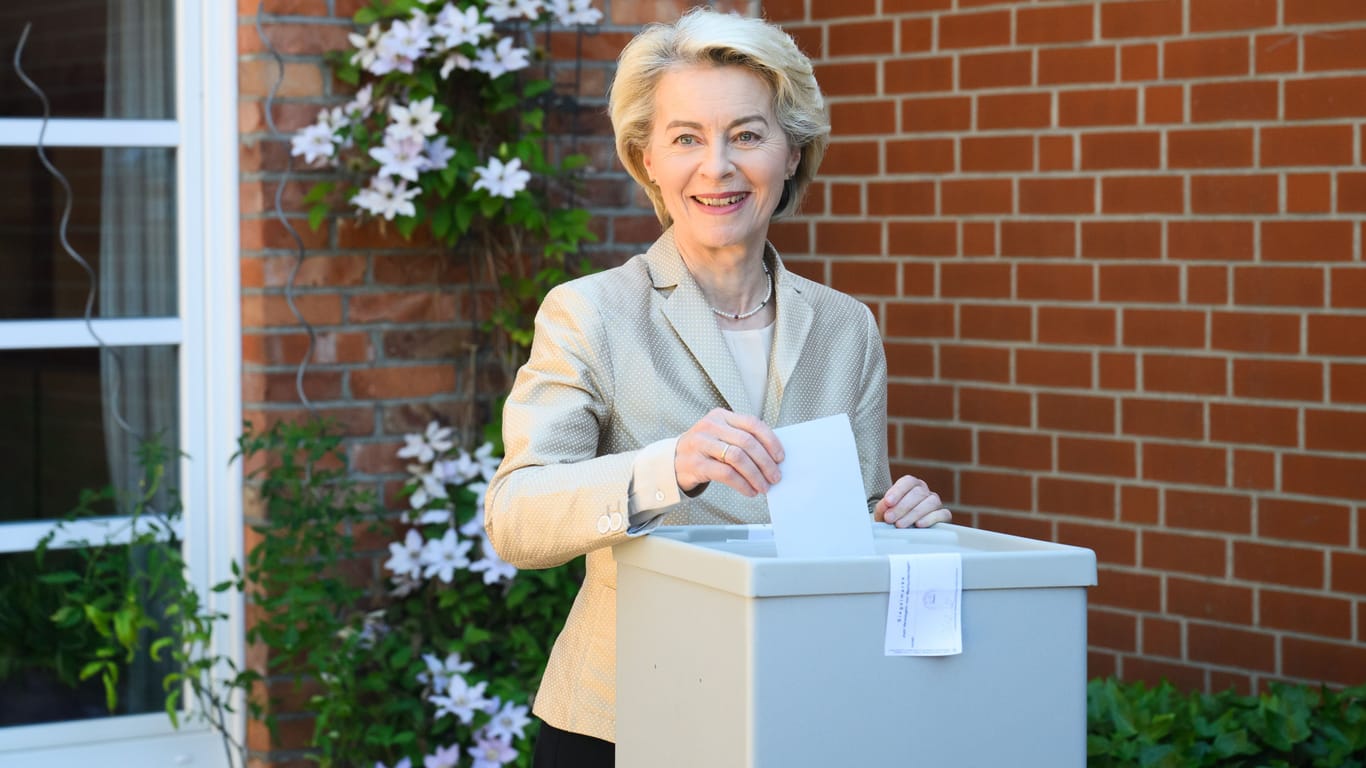 Sie will EU-Kommissionspräsidentin bleiben: Ursula von der Leyen nahm in Burgdorf an der Europawahl teil.