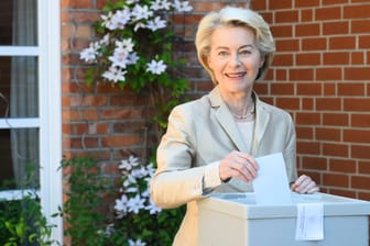 Sie will EU-Kommissionspräsidentin bleiben: Ursula von der Leyen nahm in Burgdorf an der Europawahl teil.