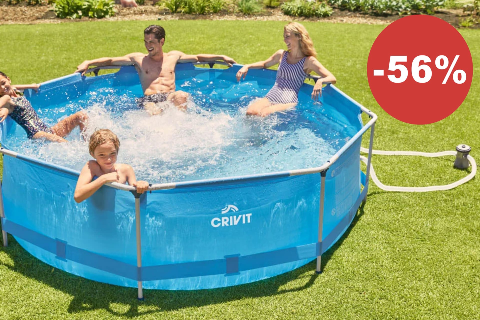 Im Onlineshop von Lidl bekommen Sie heute einen großen Pool mit Stahlrahmen ganze 56 Prozent günstiger.